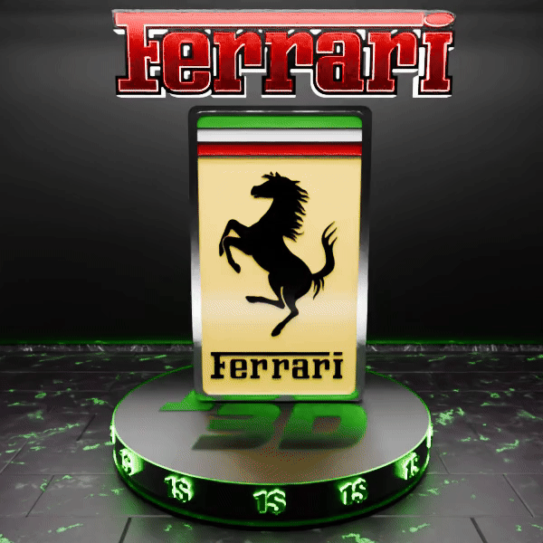 🟢 FERRARI Car SUV Logo Emblem Badge Sign Crest Symbol Mark Insignia