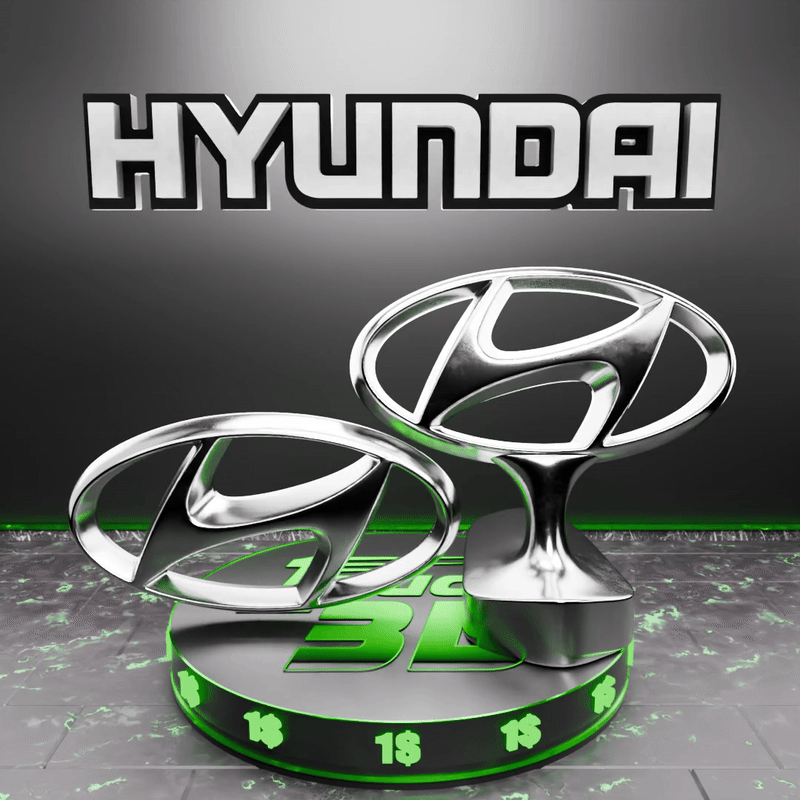 🟢 HYUNDAI Car SUV Logo Emblem Badge Sign Crest Symbol Mark Insignia