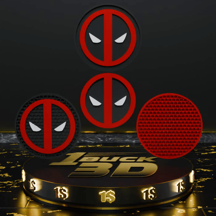 🟠Deadpool Logo and Honeycomb Table Coaster