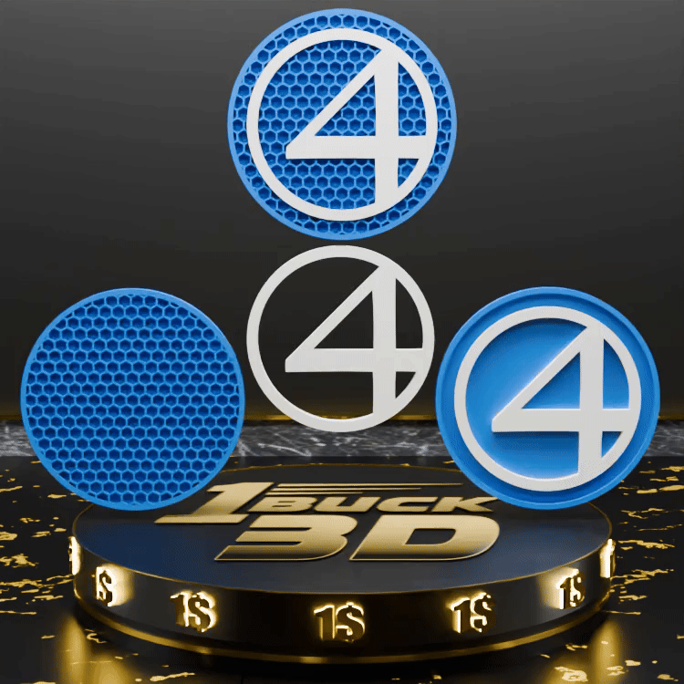 🟠Fantastic Four Logo and Honeycomb Table Coaster