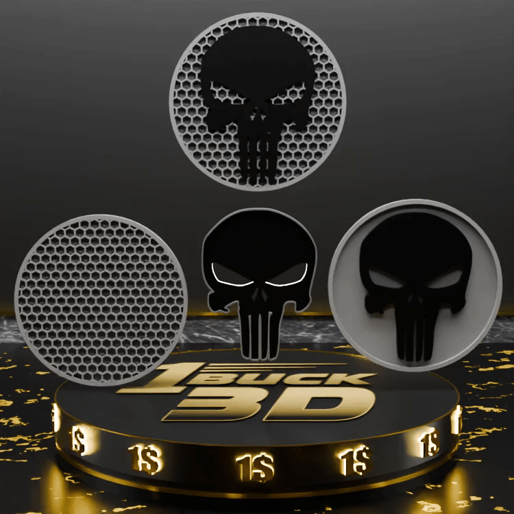 🟠The Punisher Logo and Honeycomb Table Coaster