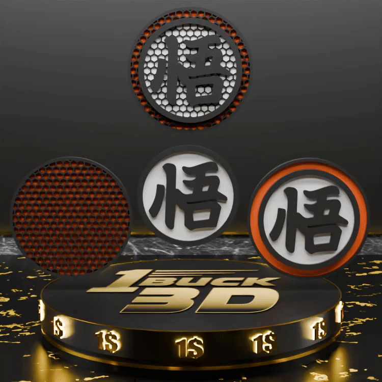 🟠Son Goku Logo and Honeycomb Table Coaster