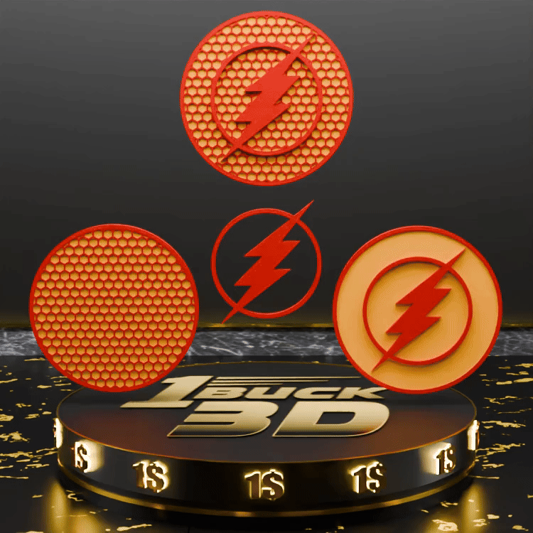 🟠Flash Logo and Honeycomb Table Coaster