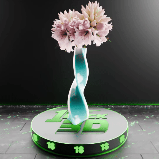 🟢 Twisted Triangle Spiral Vase