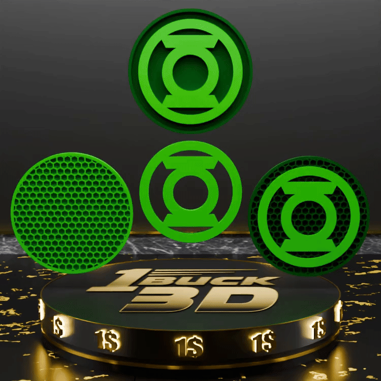 🟠Green Lantern Corps Logo and Honeycomb Table Coaster