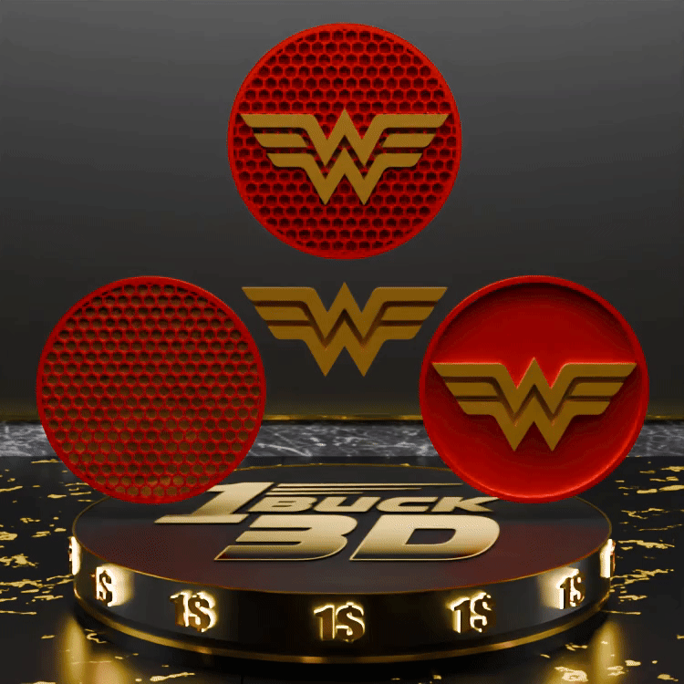 🟠Wonder Woman Logo and Honeycomb Table Coaster
