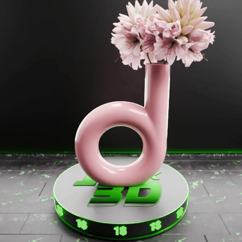 🟢 Letter 'd' 'b' Shaped Nordic Vase