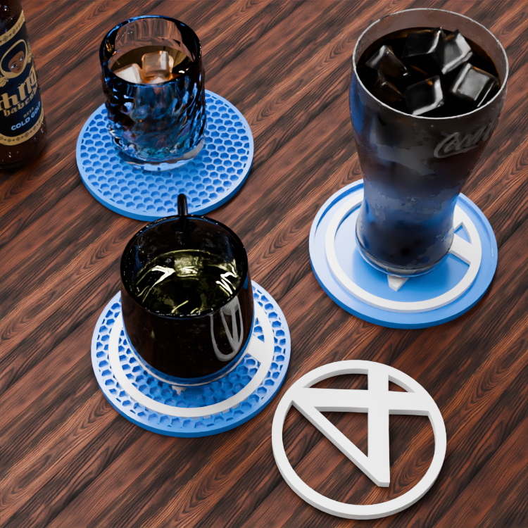 🟠Fantastic Four Logo and Honeycomb Table Coaster