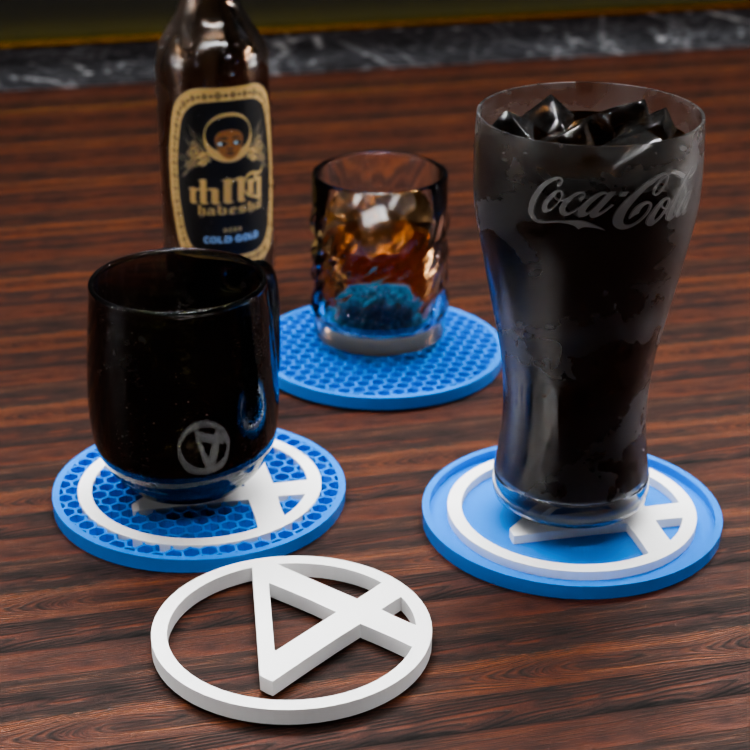 🟠Fantastic Four Logo and Honeycomb Table Coaster