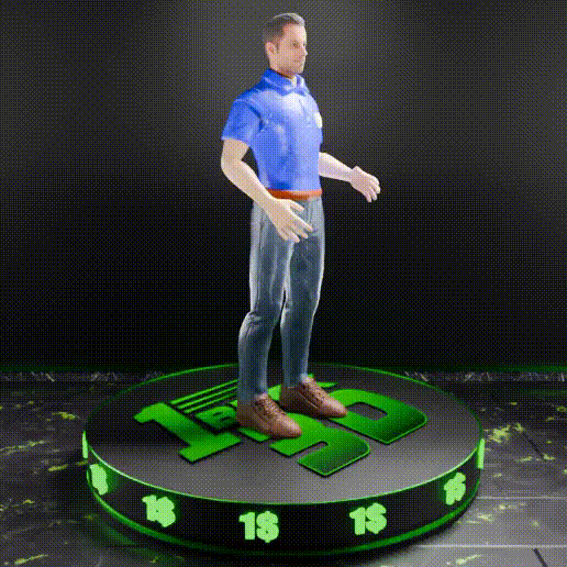 🟢 Articulated Casually Dressed Man for 3.75" (1:18) Figure Dioramas