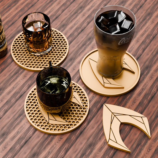 🟠 Aquaman Logo and Honeycomb Table Coaster