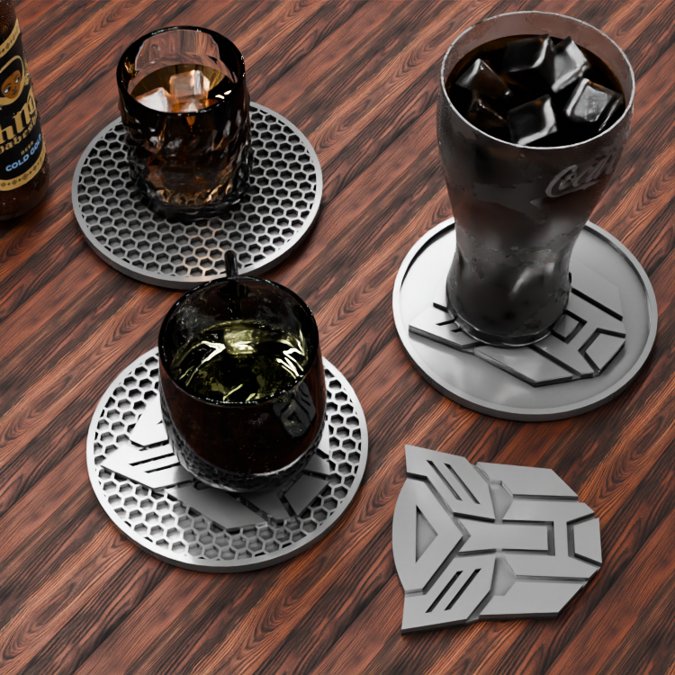 🟠Transformers Logo and Honeycomb Table Coaster
