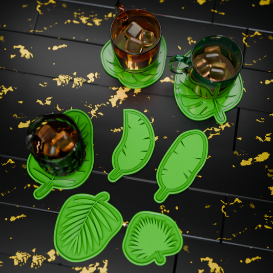 🟠 7x Leaf Drink Table Coasters