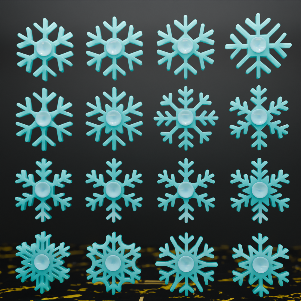 🟠16x Winter Snowflake Fidget Spinner Stress Release Toy