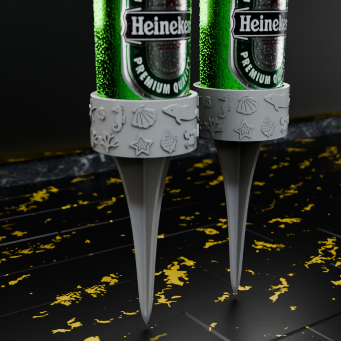 🟠Portable Beachside Drink Holder with Sand Spike Base for Bottles and Cans