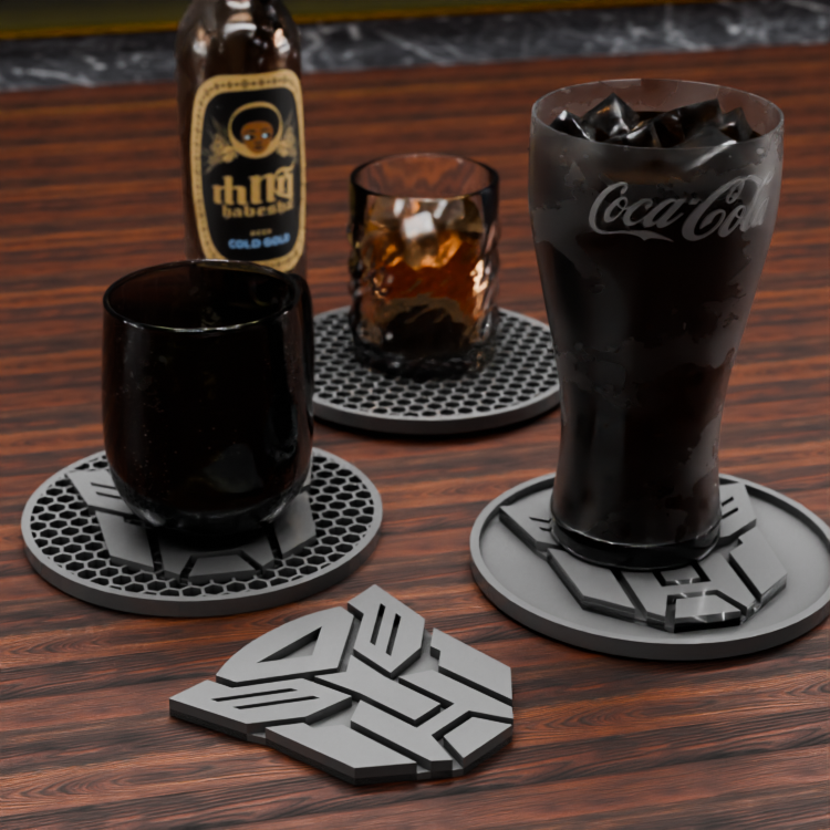 🟠Transformers Logo and Honeycomb Table Coaster