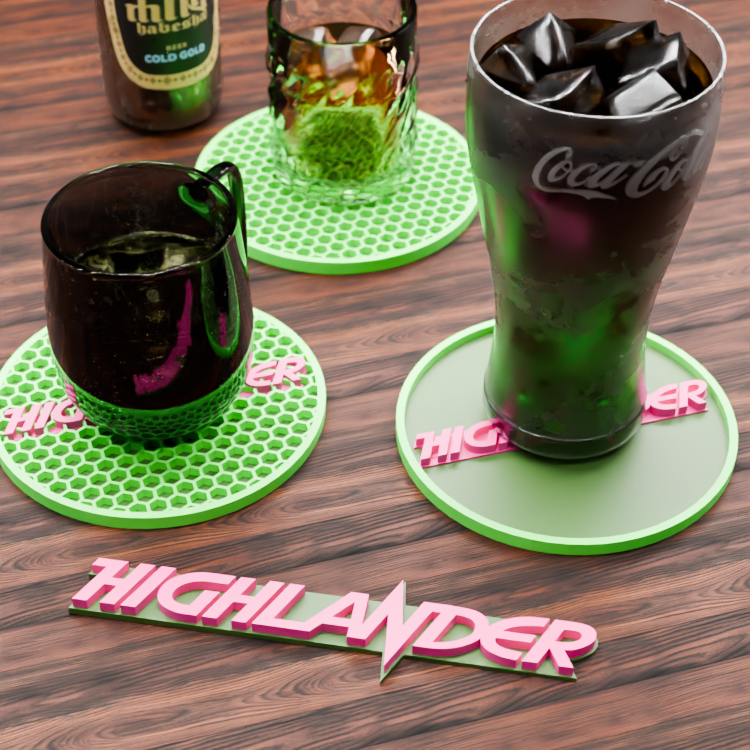🟠Highlander Logo and Honeycomb Table Coaster