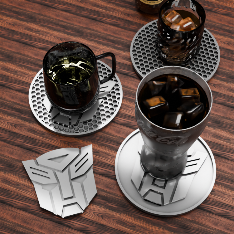 🟠Transformers Logo and Honeycomb Table Coaster