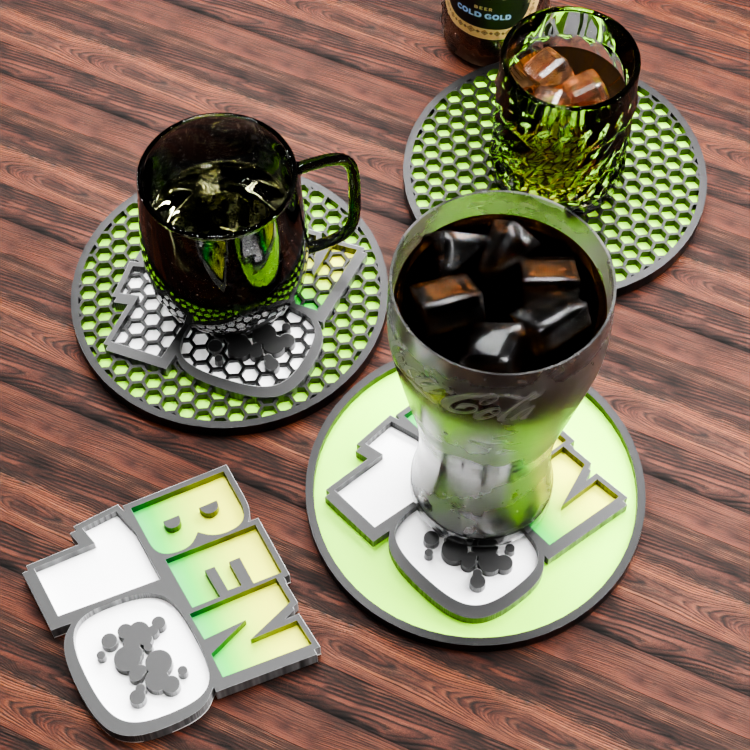🟠Ben 10 Logo and Honeycomb Table Coaster