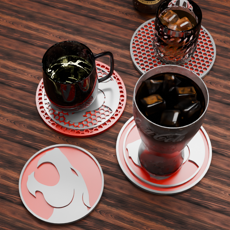 🟠ThunderCats Logo and Honeycomb Table Coaster