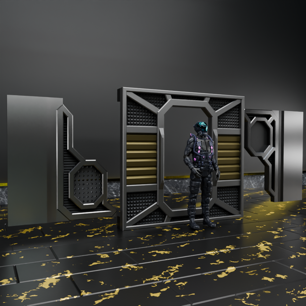 🟠Sci-Fi Openable Sliding Door for 3.75" (1:18) Figure Dioramas