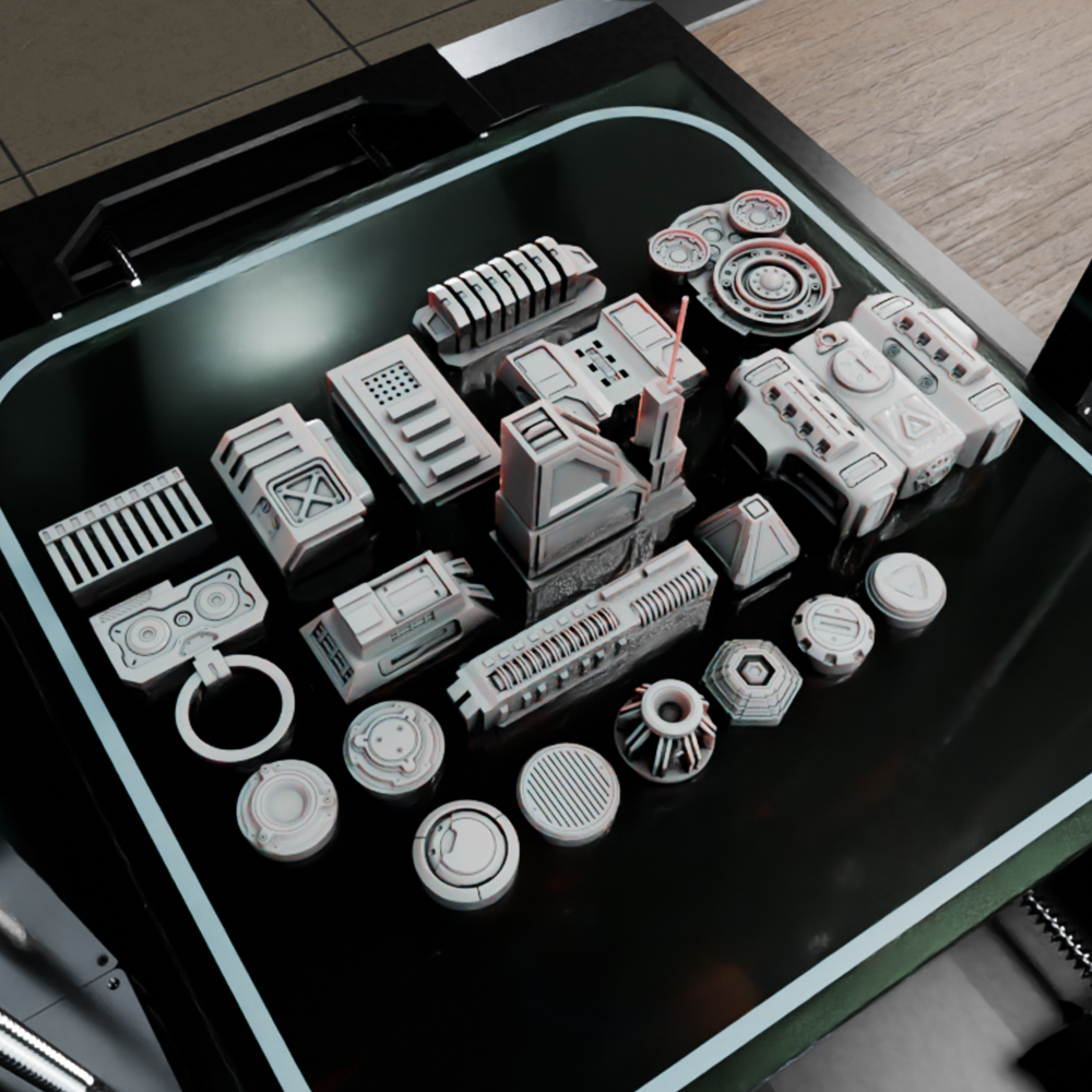 🟢 20x Sci-Fi Greebles, Greeblies for Action Figure Dioramas and Displays #2