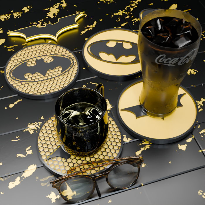 🟠Batman Logo and Honeycomb Table Coaster