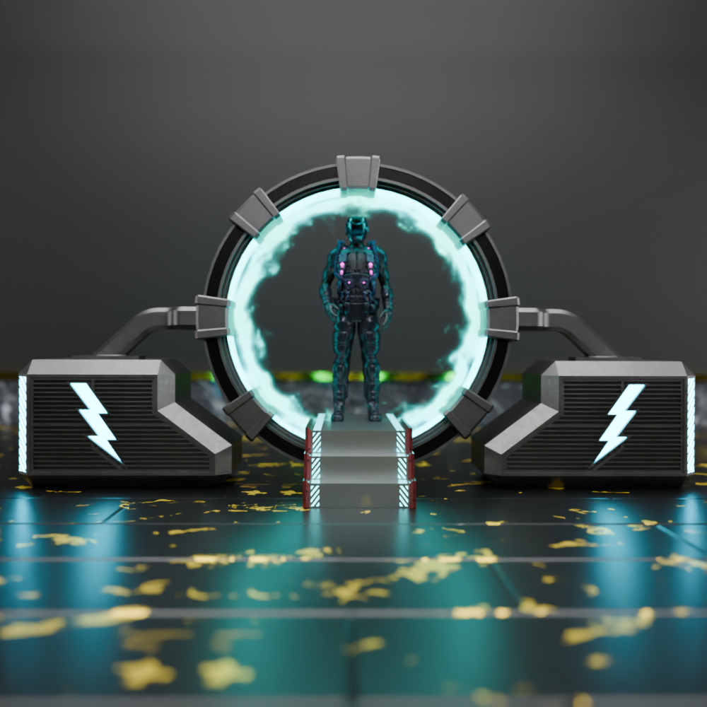 🟠Sci-Fi Portal Gateway Door #2 for 3.75" (1:18) Figure Dioramas