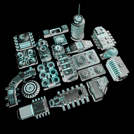 🟢 20x Sci-Fi Greebles, Greeblies for Action Figure Dioramas and Displays #3