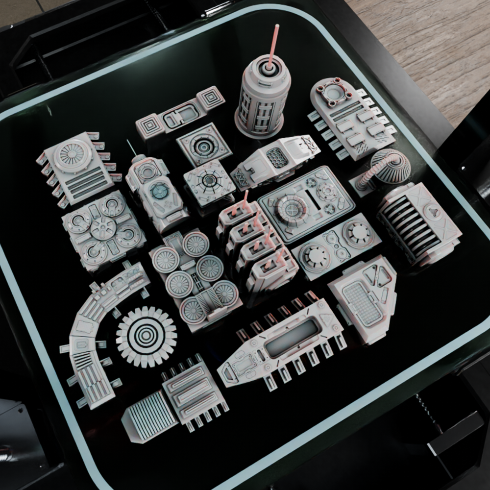 🟢 20x Sci-Fi Greebles, Greeblies for Action Figure Dioramas and Displays #3