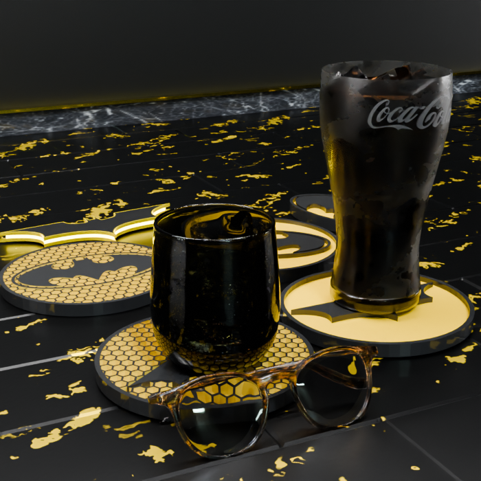 🟠Batman Logo and Honeycomb Table Coaster