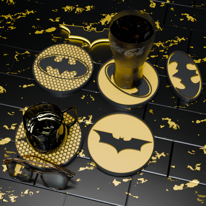 🟠Batman Logo and Honeycomb Table Coaster