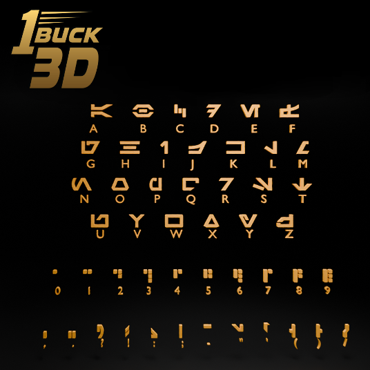 🟠Star Wars Aurebesh Alphabet, Numbers and Symbols