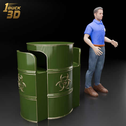 🟠Chemical Storage Drum Barrel Table and Chairs Set for 3.75" (1:18) Figure Dioramas