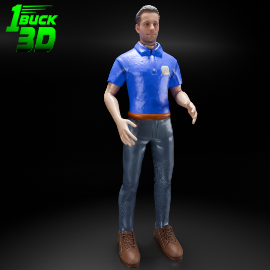 🟢 Articulated Casually Dressed Man for 3.75" (1:18) Figure Dioramas