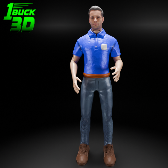 🟢 Articulated Casually Dressed Man for 3.75" (1:18) Figure Dioramas