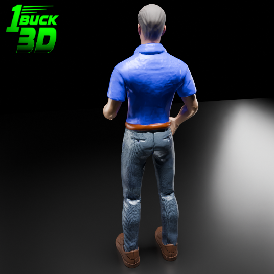 🟢 Articulated Casually Dressed Man for 3.75" (1:18) Figure Dioramas