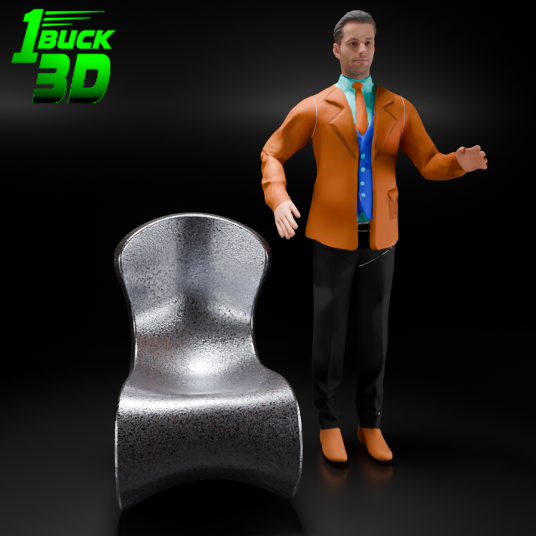 🟢 Modern Metal Chair for 3.75" (1:18) Figure Dioramas