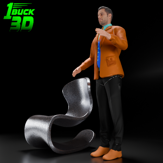 🟢 Modern Metal Chair for 3.75" (1:18) Figure Dioramas