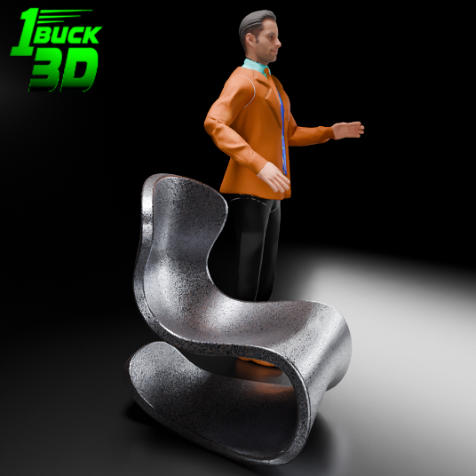🟢 Modern Metal Chair for 3.75" (1:18) Figure Dioramas