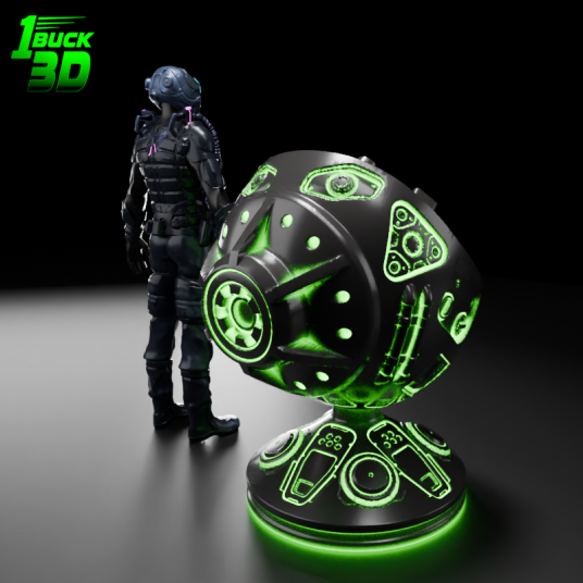 🟢 Sci-Fi Futuristic Chair #4 for 3.75" (1:18) Figure Dioramas