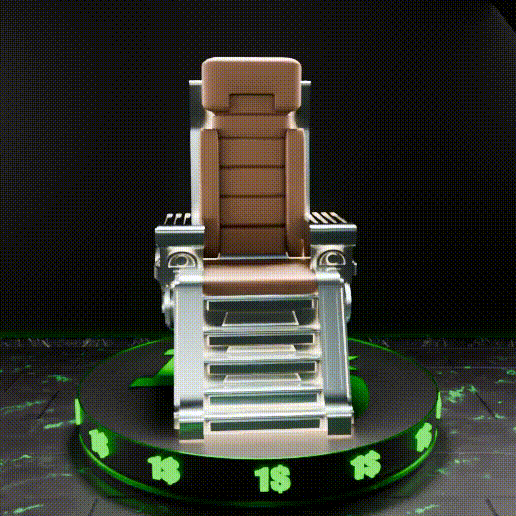 🟢 Sci-Fi Futuristic Chair #1 for 3.75" (1:18) Figure Dioramas