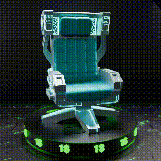 🟢 Sci-Fi Futuristic Chair #2 for 3.75" (1:18) Figure Dioramas