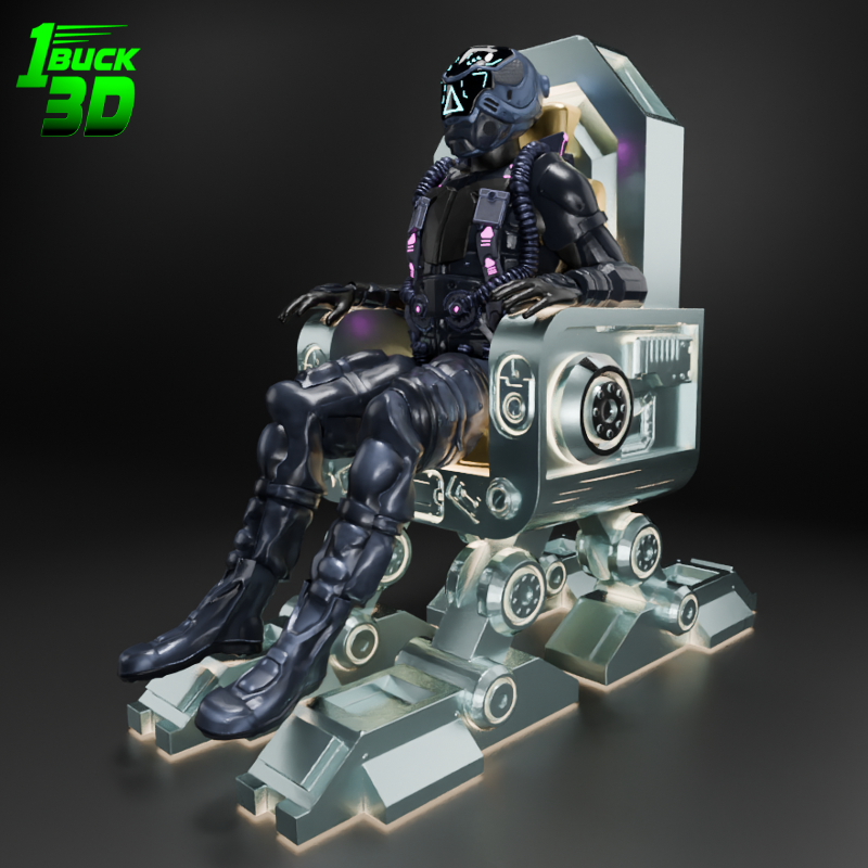 🟢 Sci-Fi Futuristic Chair #3 for 3.75" (1:18) Figure Dioramas