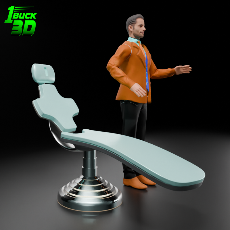 🟢 Futuristic Dental Medical Chair for 3.75" (1:18) Figure Dioramas