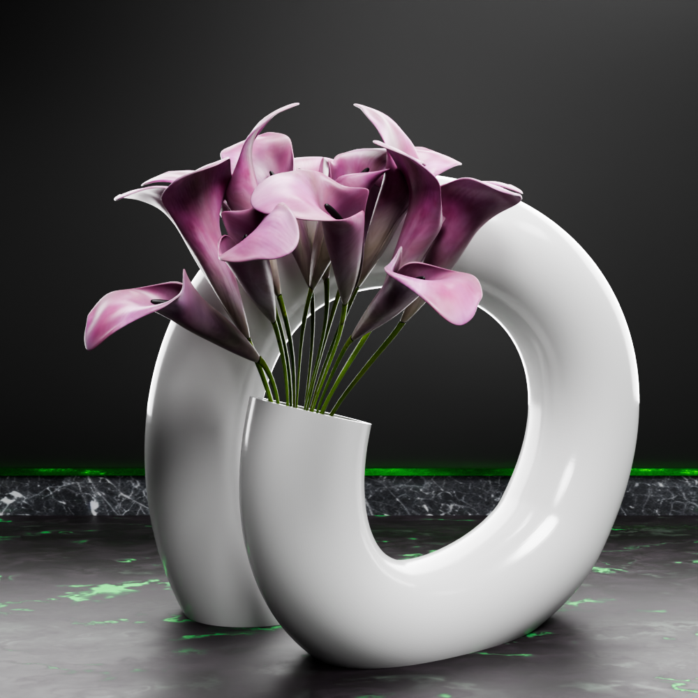 🟢 Spiral Curved Simple Minimalist Tube Vase #2