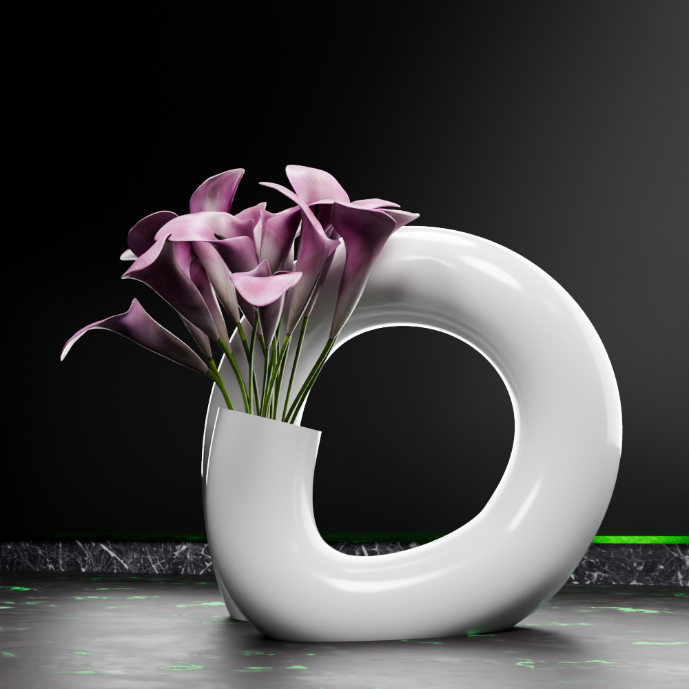 🟢 Spiral Curved Simple Minimalist Tube Vase #2
