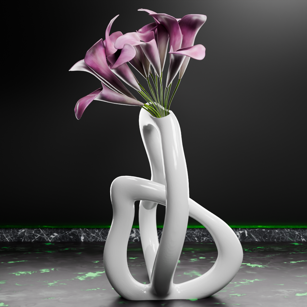 🟢 Entangled Simple Unshaped Curved Vase