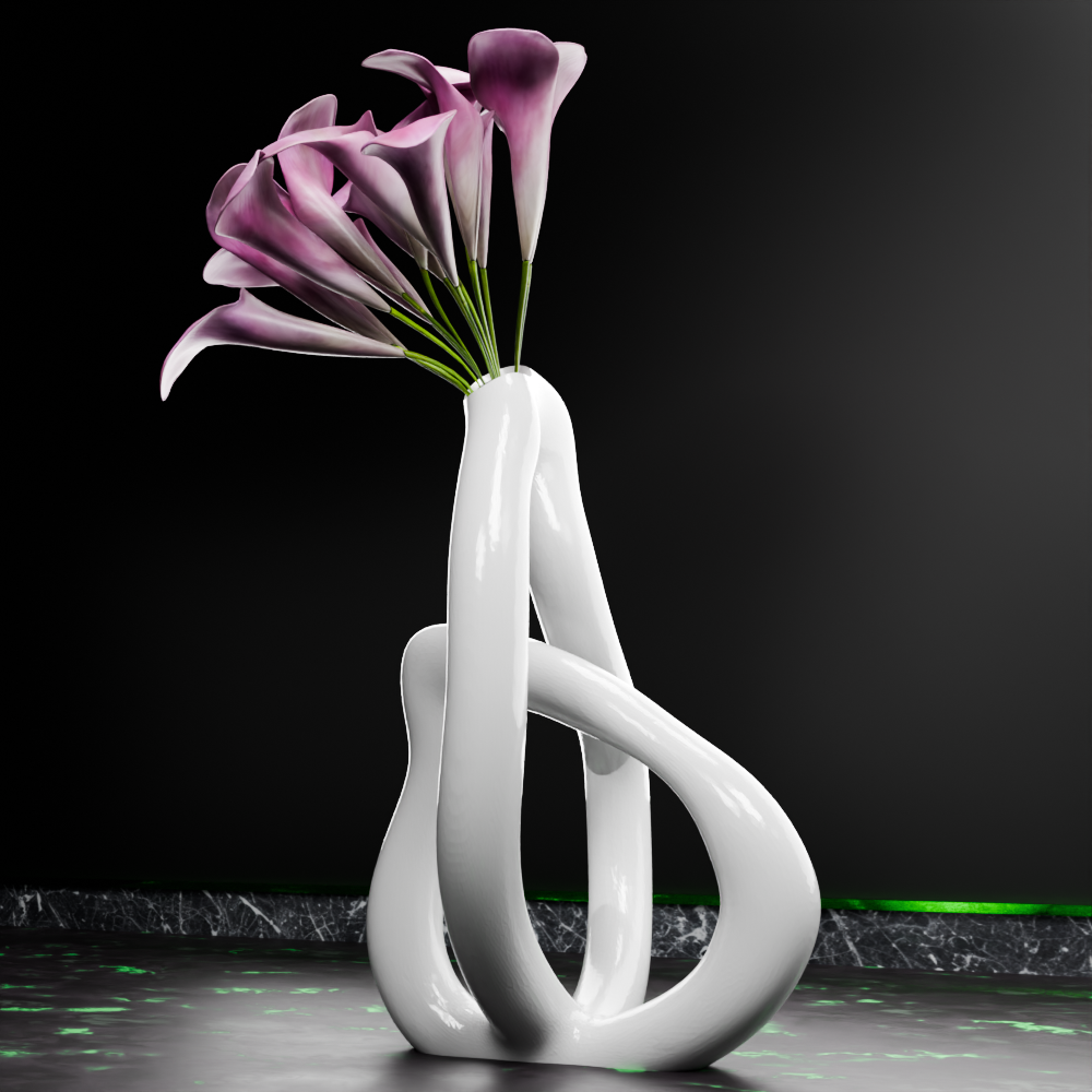 🟢 Entangled Simple Unshaped Curved Vase