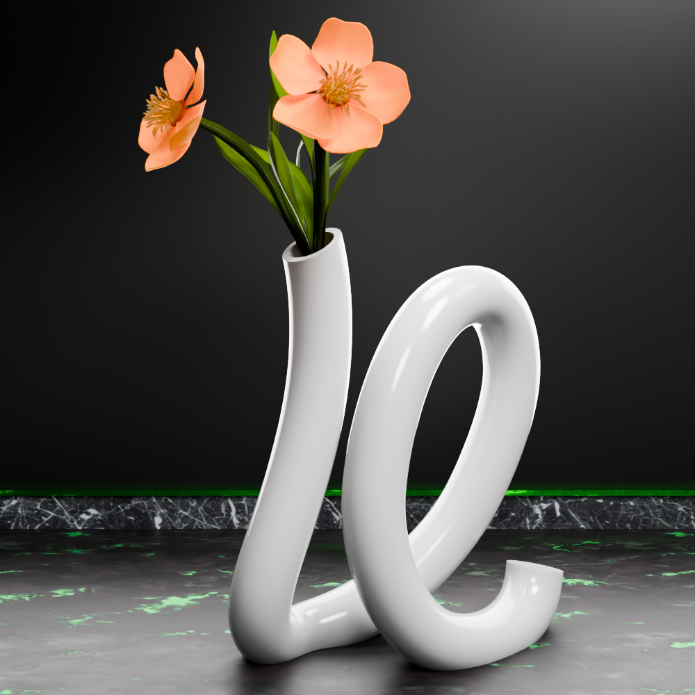 🟢 Spiral Curved Simple Minimalist Tube Vase #1
